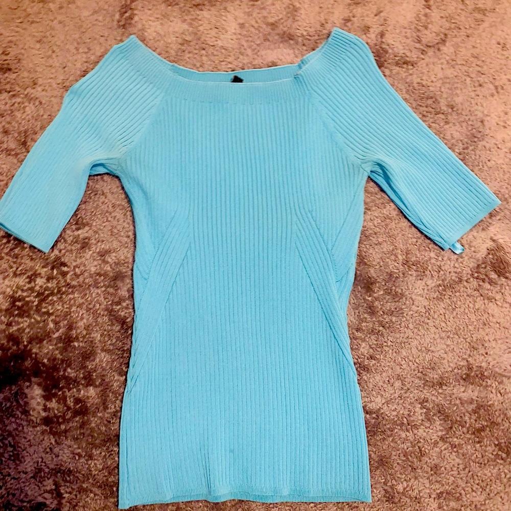 WHBM Light blue stretchy top